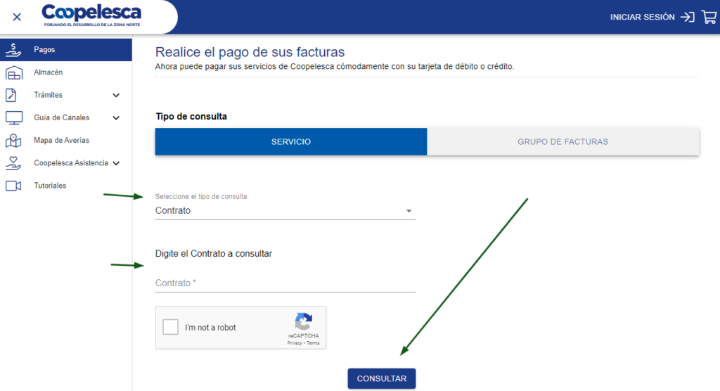 Consulta de recibos de Luz Coopelesca