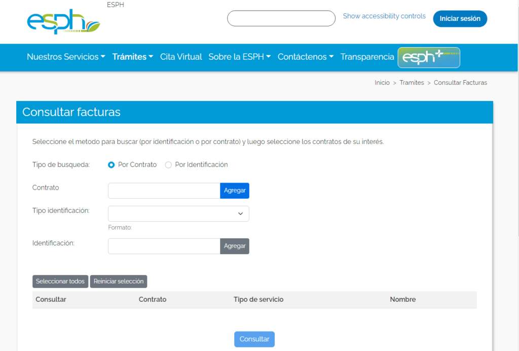 Consultar recibos de Luz ESPH (Guía completa paso a paso) Consulta Recibos de Luz ESPH